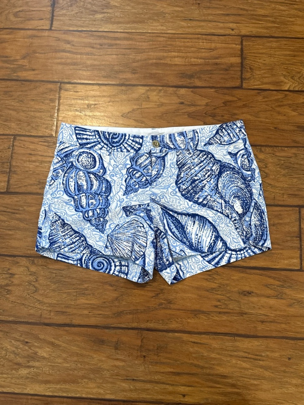 Lilly Pulitzer Callahan Shorts Blue Peri Pop Up Stuffed Shells Sz 14